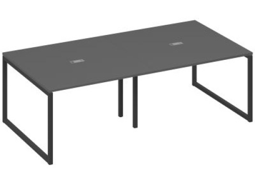 Стол для переговоров прямоугольный Мира Одри, цвет антрацит премиум + антрацит