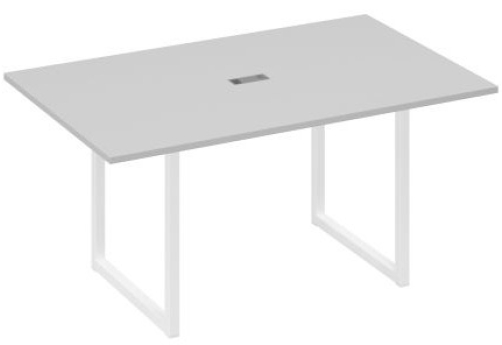 Стол для переговоров прямоугольный Мира Одри, цвет серый + белый