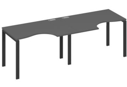 Рабочая станция эргономичная (2х120) Мира Нумо, цвет антрацит премиум + антрацит