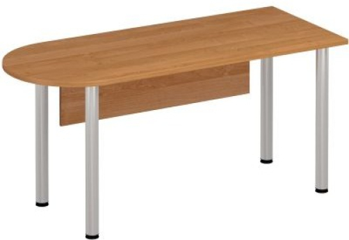 Стол письменный полукруглый на хромированных опорах с экраном Тарли Хром, цвет ольха