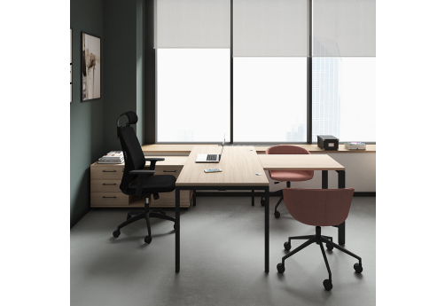 Стол рабочий с брифинг-приставкой Киви, цвет светлый дуб