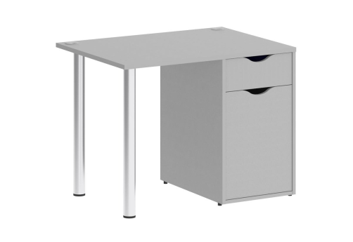 Стол письменный с тумбой, цвет серый