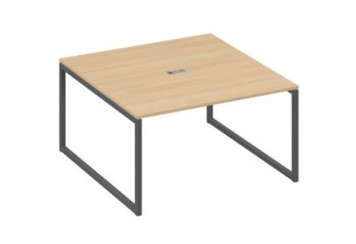 Стол для переговоров квадратный Мира Одри, цвет натуральный дуб + антрацит