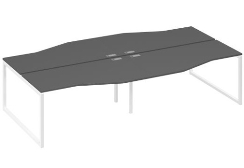 Рабочая станция эргономичная (4х160) Мира Одри, цвет антрацит премиум + белый