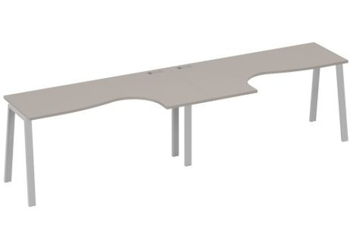 Рабочая станция эргономичная 2х160 Мира Трио, цвет мокко премиум + серый