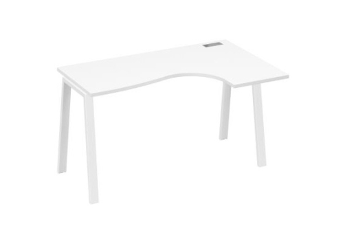 Стол эргономичный правый Мира Трио, цвет белый премиум + белый