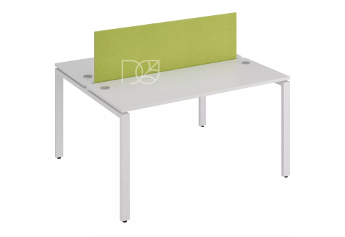 Стол на 2 рабочих места (с просветом), цвет белый