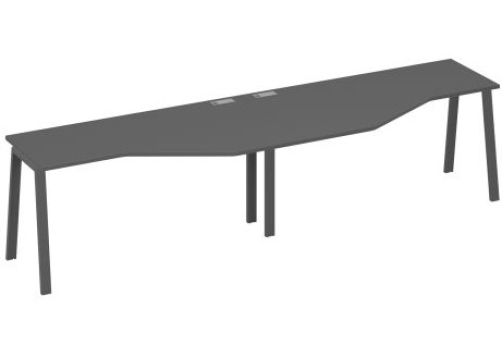 Рабочая станция эргономичная 2х160 Мира Трио, цвет антрацит премиум + антрацит