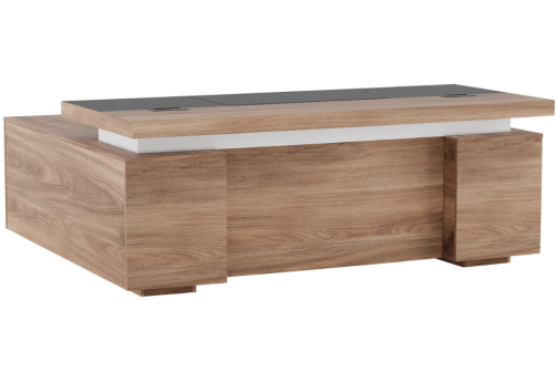 Стол письменный с тумбой и приставкой, цвет орех