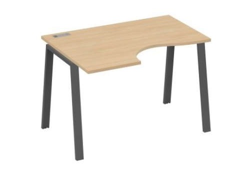 Стол эргономичный левый 120 Мира Трио, цвет натуральный дуб + антрацит