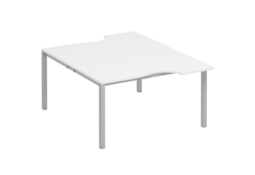 Рабочая станция эргономичная (2х140) Прайм Металл 50, цвет белый + серый