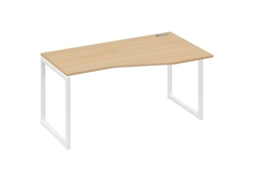 Стол эргономичный правый Мира Одри, цвет натуральный дуб + белый