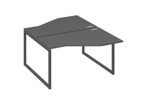 Рабочая станция эргономичная (2х140) Мира Одри, цвет антрацит премиум + антрацит