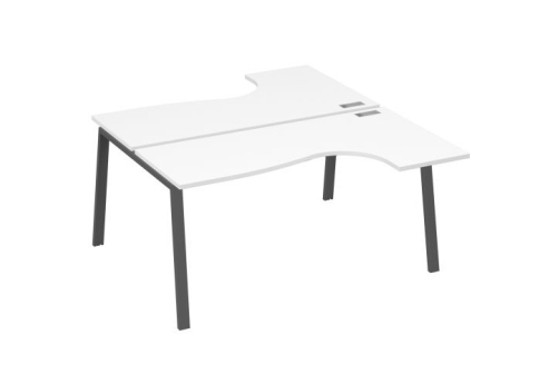 Рабочая станция эргономичная 2х160 Мира Трио, цвет белый премиум + антрацит