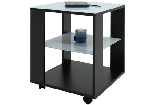 Стол журнальный Лето 1079, цвет венге + стекло белое