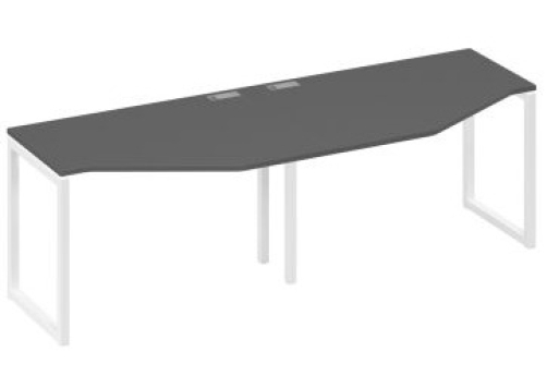 Рабочая станция эргономичная (2х120) Мира Одри, цвет антрацит премиум + белый
