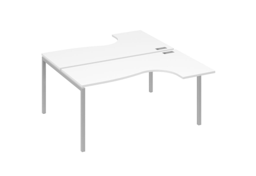 Рабочая станция эргономичная 2х160 Классика Мира Лофт, цвет белый премиум + серый