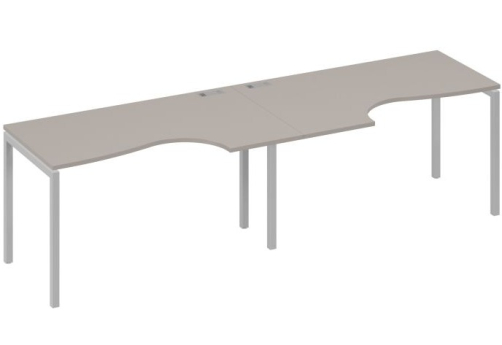 Рабочая станция эргономичная 2х140 Классика Мира Лофт, цвет мокко премиум + серый