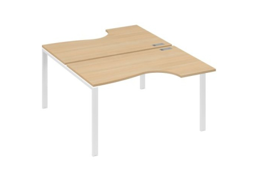 Рабочая станция эргономичная (2х140) Мира Нумо, цвет натуральный дуб + белый