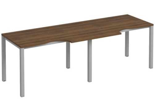 Рабочая станция эргономичная (2х120) Прайм Металл 50, цвет орех + серый