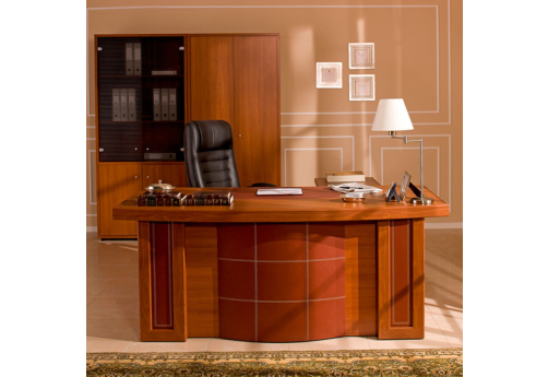 Стол письменный (вставки - искусственная кожа арпатек) Форио, цвет орех