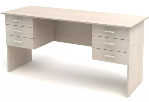 Стол 2-тумбовый (6 ящиков), цвет дуб молочный