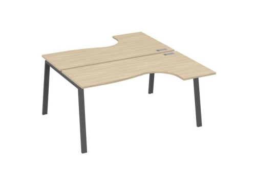 Рабочая станция эргономичная 2х160 Мира Трио, цвет дуб скандинавский + антрацит