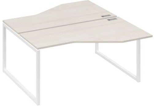 Рабочая станция эргономичная (2х160) Мира Одри, цвет дуб шамони + белый