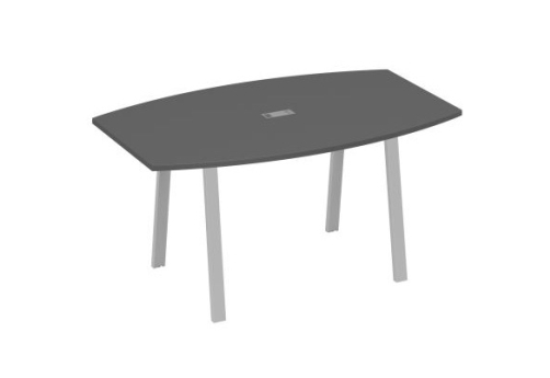 Стол для переговоров Мира Трио, цвет антрацит премиум + серый