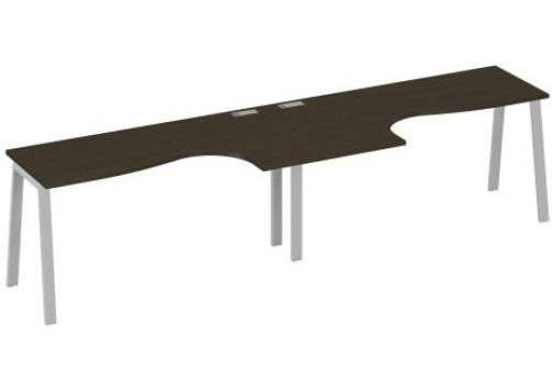 Рабочая станция эргономичная 2х160 Мира Трио, цвет венге + серый