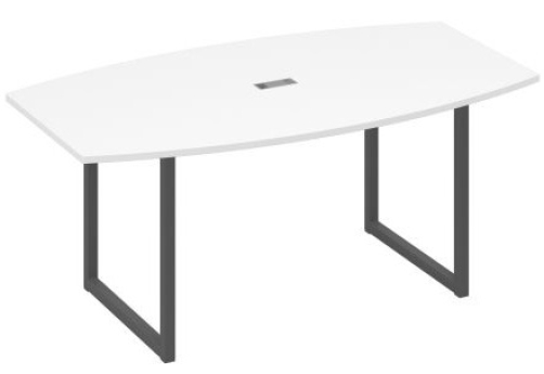Стол для переговоров фигурный Мира Одри, цвет белый премиум + антрацит