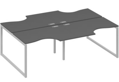 Рабочая станция эргономичная (4х120) Мира Одри, цвет антрацит премиум + серый