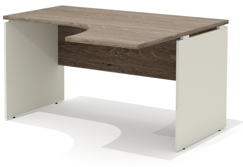 Стол рабочий эргономичный (правый) Некста, цвет дуб + беж