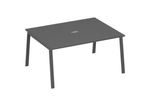 Стол для переговоров Мира Трио, цвет антрацит премиум + антрацит