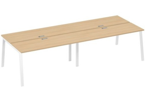 Рабочая станция 4х160 Мира Трио, цвет натуральный дуб + белый
