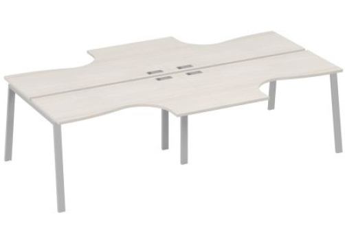 Рабочая станция эргономичная 4х140 Мира Трио, цвет дуб шамони + серый