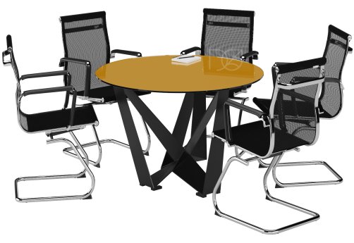 Стол для переговоров, 1100x1100х730 мм, цвет желтый