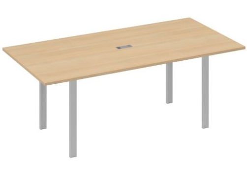 Стол для переговоров прямоугольный Мира Нумо, цвет натуральный дуб + серый