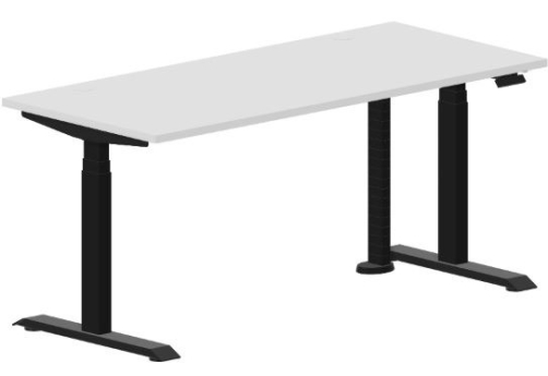 Стол регулируемой высоты (2 заглушки) Бенет, цвет белый + черный