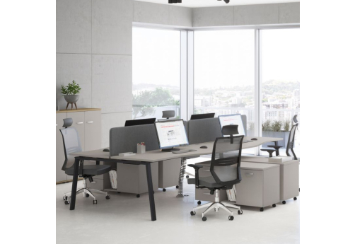 Рабочая станция эргономичная 4х120 Мира Трио, цвет мокко премиум + антрацит