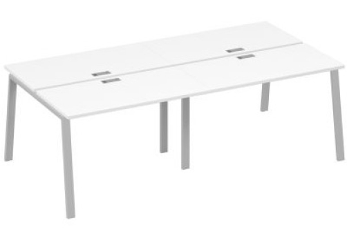 Рабочая станция 4х120 Мира Трио, цвет белый премиум + серый