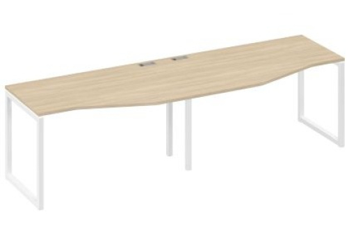 Рабочая станция эргономичная (2х140) Мира Одри, цвет дуб скандинавский + белый