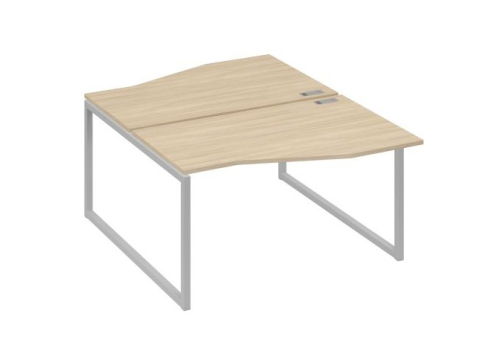 Рабочая станция эргономичная (2х140) Мира Одри, цвет дуб скандинавский + серый