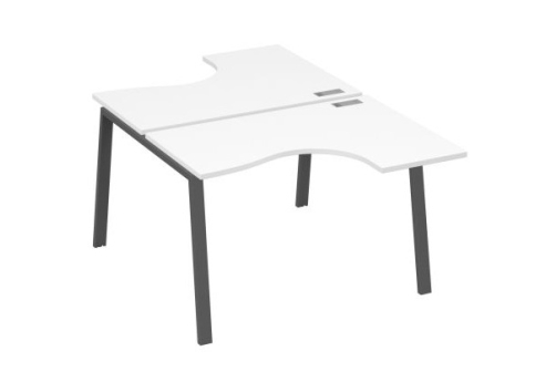 Рабочая станция эргономичная 2х120 Мира Трио, цвет белый премиум + антрацит