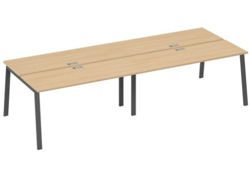 Рабочая станция 4х160 Мира Трио, цвет натуральный дуб + антрацит