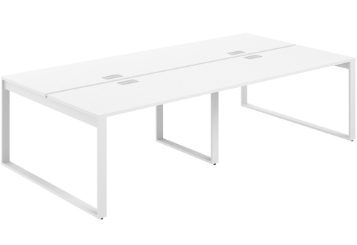 Рабочая станция с лючком Фламинго, цвет белый + белый