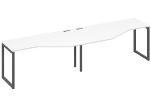Рабочая станция эргономичная (2х160) Мира Одри, цвет белый премиум + антрацит