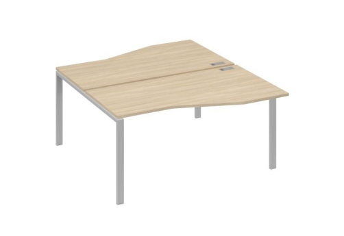 Рабочая станция эргономичная (2х160) Мира Нумо, цвет дуб скандинавский + серый