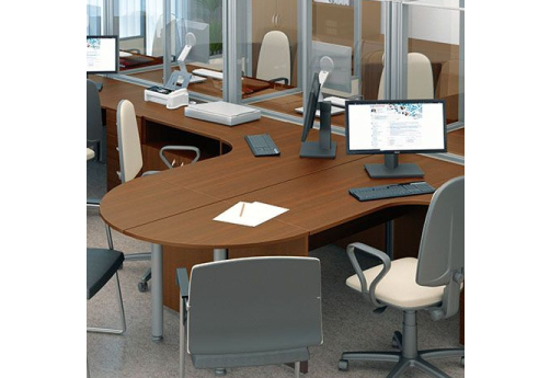 Рабочая станция на 2 человека Прайм, цвет орех