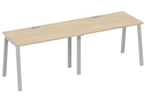 Рабочая станция 2х120 Мира Трио, цвет дуб скандинавский + серый